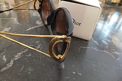 CHRISTIAN DIOR 2661 90 LUNETTES DE SOLEIL NOIR/OR*PIÈCE RARE *STOCK PRODUIT NEUF - Photo 1/4