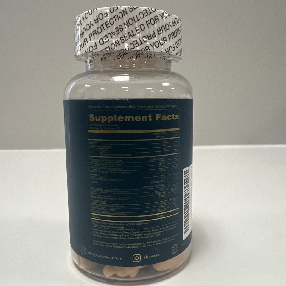 WEEM Hair Skin and Nails Gummies Supports Healthy Hair Exp 07/25