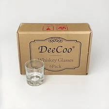 Premium 10 OZ Scotch Glasses Set of 6 /Old Fashioned Whiskey Glasses Diamond