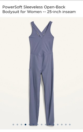 Old NAVY Sz.L PowerSoft Sleeveless Open-Back Bodysuit for Women -25-inch inseam - Picture 4 of 13