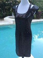 NWOT Beautiful Laundry Shelli Segal Black Sequins Cocktail Formal Dress Sz 6