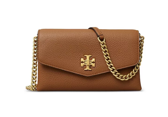 TORY BURCH KIRA PEBBLE LEATHER CHAIN WALLET NWT