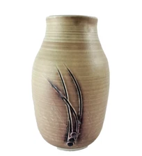 Pottery Art Vase Handmade Artist Signed 2005  3D Relief Design Made at Renfrew