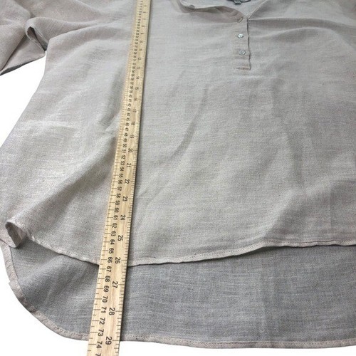 Anthropologie Linen Blend XL Blouse Top Hester & Orchard Lagenlook Neutral Retro - Picture 5 of 9