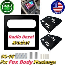 1pc For 90-1993 Ford Mustang Radio Relocation Double Din Trim Bezel Mounting Kit
