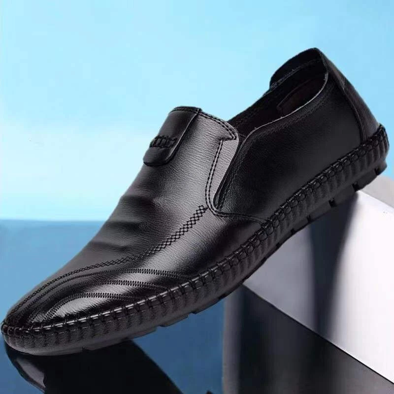 New Casual Faux Leather Shoes Men s Autumn Breathable Soft Slip On