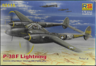 'Open Box' RS Models P-38F Lightning in 1/72 92116  CONTENTS SEALED  (102)