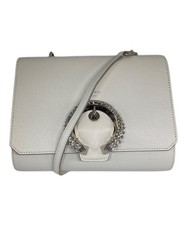 Borsa a tracolla JIMMY CHOO Madeline Crystal 2 vie avorio Made in Italy...