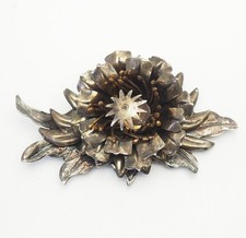 Prendedor Floy Mercer plata esterlina maracuyá flor Honolulu Hawaii