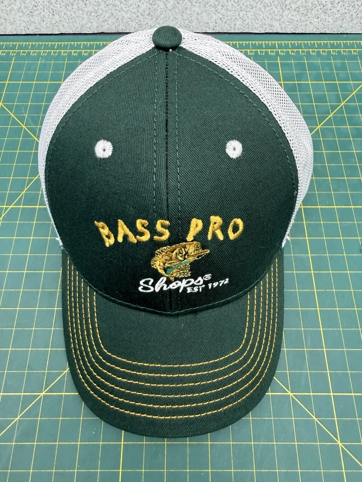 Bass Pro Shops Green & White Embroidered Logo YOUTH Snapback Hat Cap - Brand New - Image 3 of 4