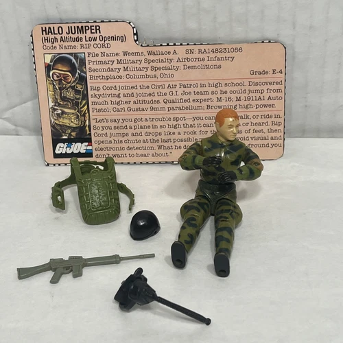 1984 GI Joe Ripcord 100% Complete Figure With File Card