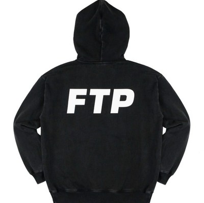 FTP Overdyed Hoodie Black Size XL