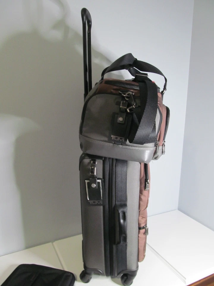 TUMI Briley Black/Brown Expandable 22" Carry On & Matching Weekend Duffle, NWT - Image 2 of 4