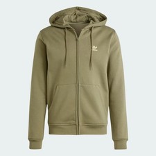 AUTHENTIC ADIDAS ORIGINALS ESSENTIALS FLEECE FULL ZIP OLIVE HOODIE IY7360