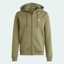 AUTHENTIC ADIDAS ORIGINALS  ESSENTIALS FLEECE FULL ZIP OLIVE HOODIE IY7360