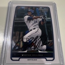Topps. 2012 Bowman Draft Victor Roache On Card Autographed #BDPP13 Brewers
