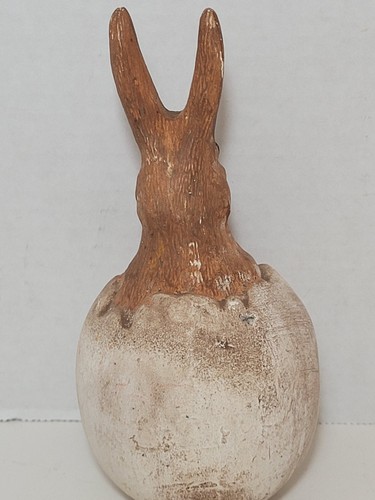 Statuina ceramica coniglietto marrone coniglietto che cova da uovo decorazione pasquale primavera - Foto 10 di 12