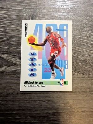 Michael Jordan 1990-91 SkyBox Stats Card #307 Chicago Bulls HOF GOAT