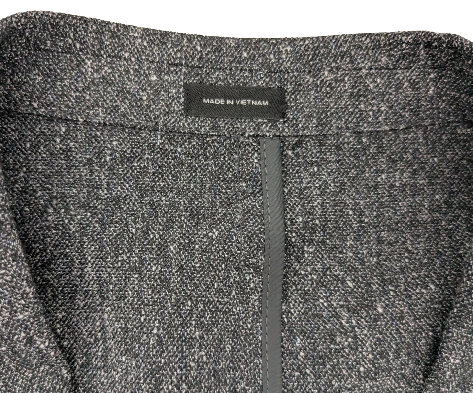 Abrigo deportivo ajustado para hombre JF Ferrar traje chaqueta talla 34/36 corto negro texto $160 Foto 4 de 4