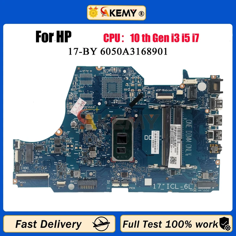 6050A3168901 For HP 17-BY 17T-BY Laptop Motherboard i5-1035G1 CPU L87451-601