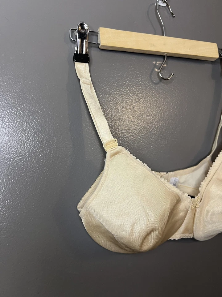 Sujetador de lactancia Lilyette vintage para mujer 34C beige cobertura completa con aros hecho en EE. UU. Foto 2 de 4