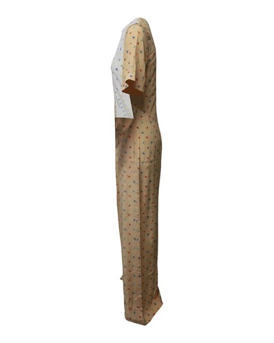 Joseph Floral Contrast Patch Jumpsuit In Print Silk Women Beige Size 36 - Picture 2 of 8