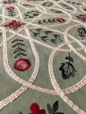 Morris & Co Brophy Embroidery Bayleaf Fabric NEW 151"