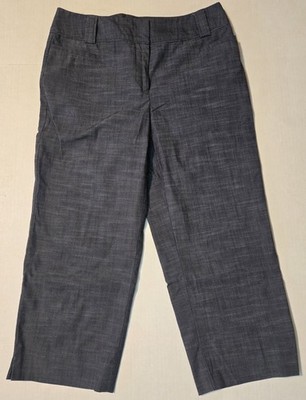Apt 9 Maxwell Women Mid High Rise Trousers Stretch Blue Capri Dress Pants Size 8