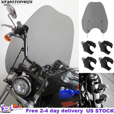 #ad Windshield Windscreen amp; 49mm Clamps Fit For Harley Breakout Street Bob 18 Up $91.99