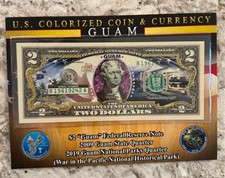First Commemorative Mint Guam Beautifully Colorized Coin & Currency Set