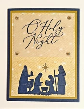 Christmas GREETING CARD KIT ~4 Cards + Env~ Stampin Up Religious O Holy Night