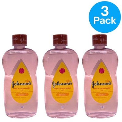 Johnson's Shea & Cocoa Butter Baby Oil 20 FL OZ 3 Pack New