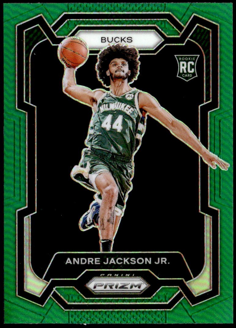 2023-24 Panini Prizm #131 Andre Jackson Jr. Prizms Green Rookie E1