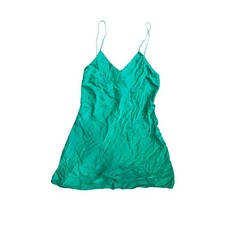 Victoria's Secret Silk Gold Tag Slip Mini Dress Green Spaghetti Strap Size S