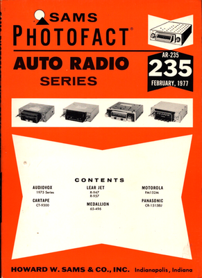 #ad Sams Photofact AR 235 AUTO RADIO MANUAL February 1977 Models $10.00