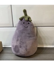 Jellycat Amuseable Aubergine Plush small Purple Eggplant StuffToy+dust Bag36cm
