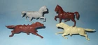 Vintage 1950s Marx Alamo or Fort Play Set Plastic 45mm Cavalry Horses x 4