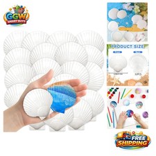 32PCS 2''-3'' Natural Scallop Shells - Ideal for DIY Crafts, Wedding, and Decor