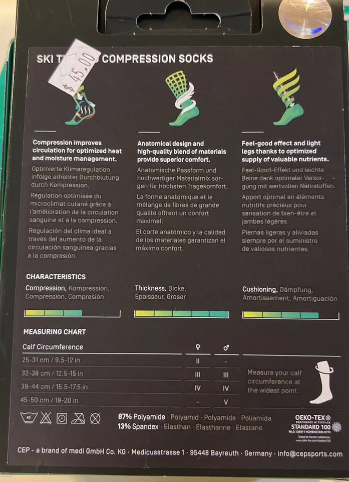 Cep Women's Ski Thermo Compression Socks Pink/Flash Pink Size Small - Image 4 of 4