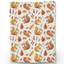Cute Squirrel Blanket, 60x50 inch, Soft Lightweight Flannel Throw, Cozy, Girls