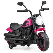 6V Kids Ride-on Electric Motorcycle w/ Music, Story  FM Modes, Training Wheels