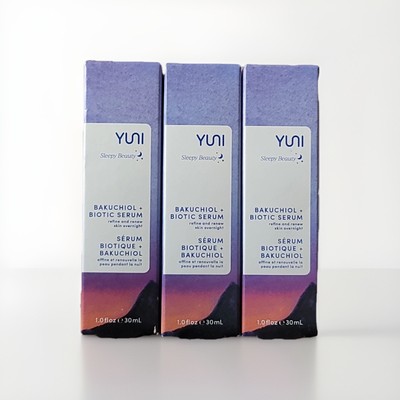 Yuni Beauty Bakuchiol + Biotic Serum, Refine & Renew Overnight, 1 fl oz (3-Pack)