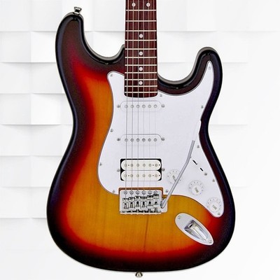 Aria STG-004 Pro II 3-Tone Sunburst Electric Guitar   22 Frets HSS Pickups
