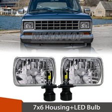 7x6 5x7 Headlight Conversion Kit With H4 Led Bulbs For 1984-1998 Ford Bronco
