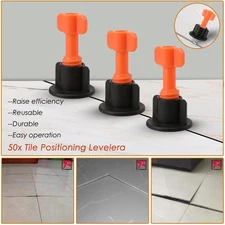 50PCS Tile Leveling System Kit Reusable Tile Spacer Wall Floor Clips Tool