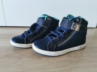 Sketchers Mädchen Sneaker Schuhe Größe 28.5 Turnschuh Blau Mit Glitzer Neuwertig