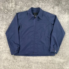 Vintage JC Penney Bomber Jacket Mens XL Blue Gab Lightweight Canvas Throat Latch