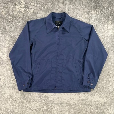 Vintage JC Penney Bomber Jacket Mens XL Blue Gab Lightweight Canvas Throat Latch