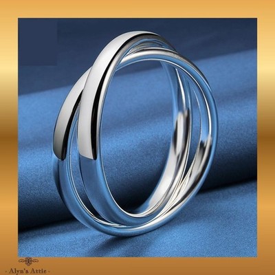 925 Silber gefüllt Doppel Armreif Armband Geschenkbox 75 mm Durchmesser