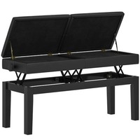 Klavierbank Klavierhocker Mit Stauraum Pianobank Bis 220 Kg, Kunstleder, Schwarz